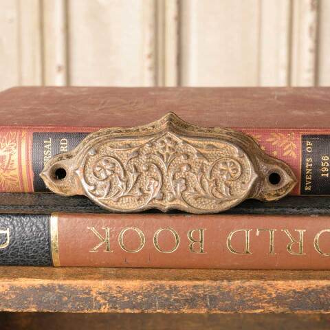 #50624 Antique Cast Iron Drawer Bin Pull Hardware image 2