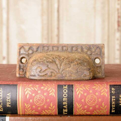 #50625 Antique Cast Iron Drawer Bin Pull Hardware image 5