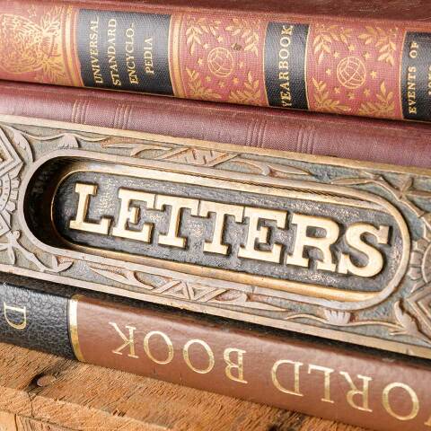 #50631 Salvaged Antique Brass LETTERS Mail Slot image 3