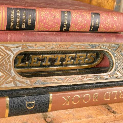 #50631 Salvaged Antique Brass LETTERS Mail Slot image 6