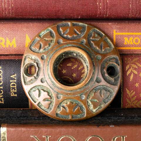 #50632 Antique Ornate Bronze Doorknob Rosette image 4