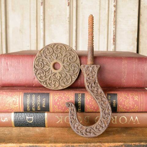 #50644 Antique Ornate Cast Iron Chandelier Hook image 6