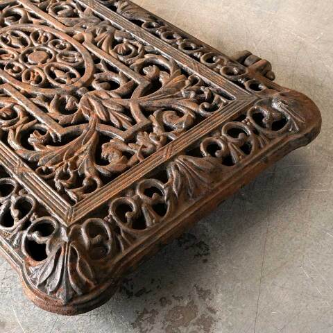 #50713 Antique Ornate Cast Iron Hinged Stove Top image 4