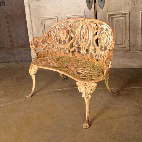 #50772 Vintage Cast Iron Garden Patio Bench image 6