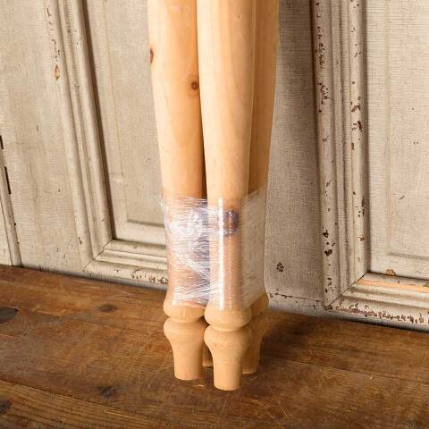 #50824 Set of 4 Turned Pine Wood Table Legs image 4