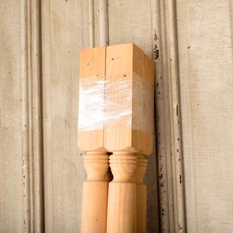 #50824 Set of 4 Turned Pine Wood Table Legs image 2