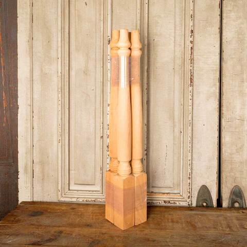 #50824 Set of 4 Turned Pine Wood Table Legs image 6