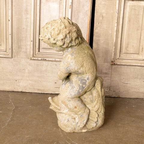 #50825 Vintage Cast Concrete Garden Fountain Statue image 5