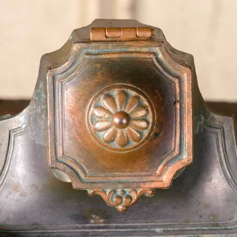 #50848 Vintage Ornate Brass GERMANY Inkwell image 3