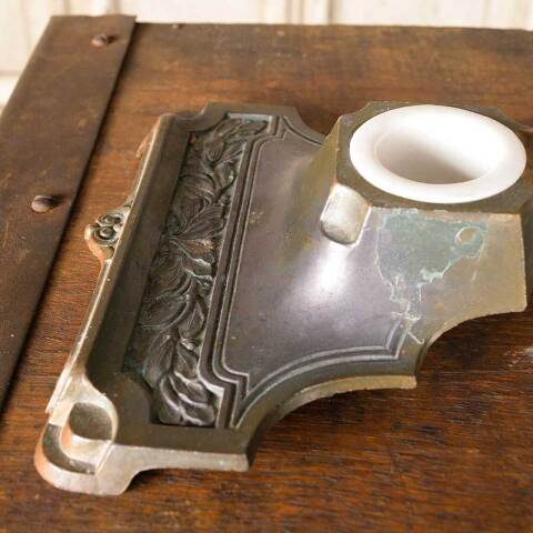 #50848 Vintage Ornate Brass GERMANY Inkwell image 6