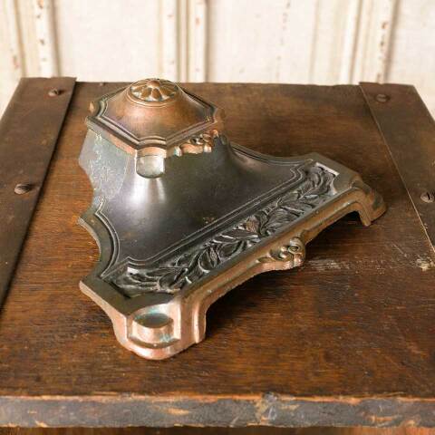 #50848 Vintage Ornate Brass GERMANY Inkwell image 7