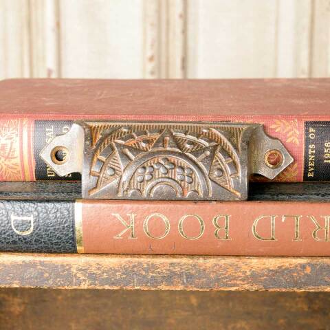 #50881 Antique Cast Iron Bin Pull Drawer Hardware image 2