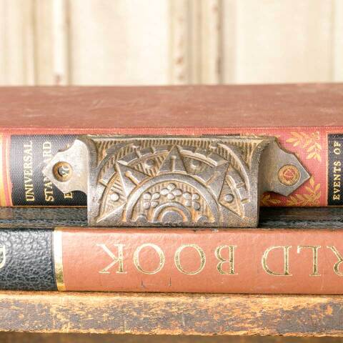 #50882 Antique Cast Iron Bin Pull Drawer Hardware image 2