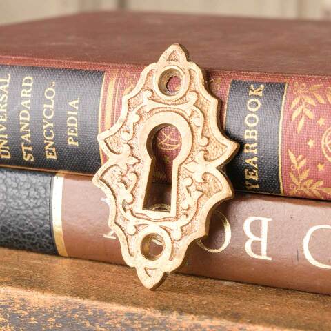 #50883 Antique Ornate Bronze Keyhole Escutcheon image 3