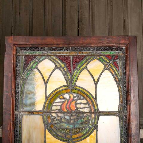 #50891 Salvaged Antique Stained Glass Window image 2