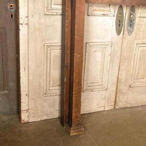 #50899 58x54 Salvaged Antique Oak Fireplace Mantel image 3
