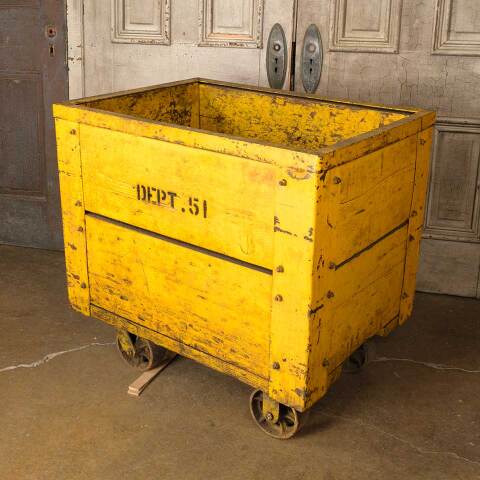 #50913 Antique Rolling Industrial Factory Cart image 2