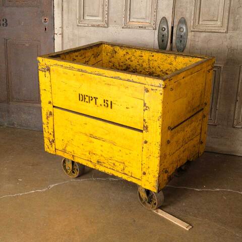 #50913 Antique Rolling Industrial Factory Cart image 5