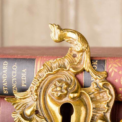 #50914 Solid Brass Rococo Style Keyhole Escutcheon image 5