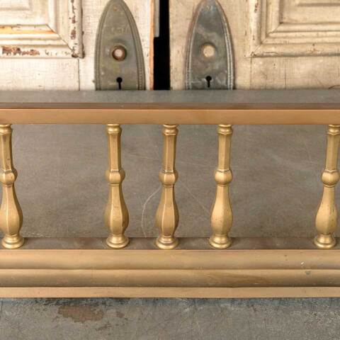 #51041 Salvaged Antique Brass Fireplace Fender image 4