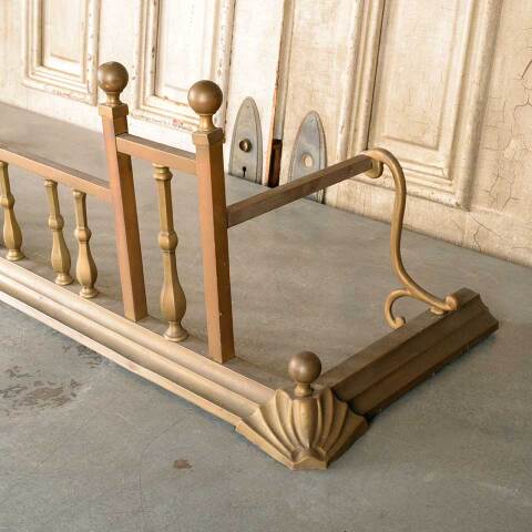 #51041 Salvaged Antique Brass Fireplace Fender image 5