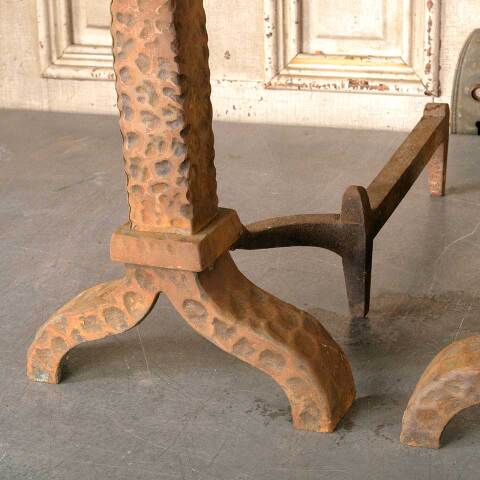 #51044 Set of Antique Cast Iron Fireplace Andirons image 2