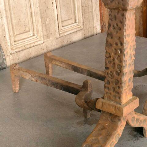 #51044 Set of Antique Cast Iron Fireplace Andirons image 5