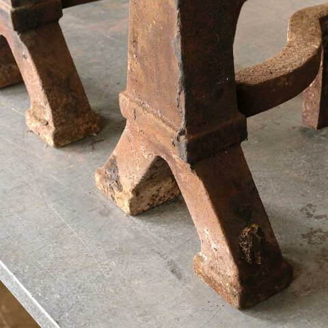 #51045 Set of 2 Antique Cast Iron Fireplace Andirons image 4