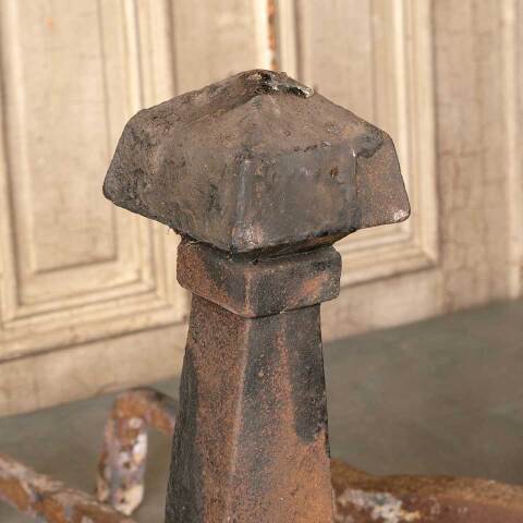 #51045 Set of 2 Antique Cast Iron Fireplace Andirons image 5