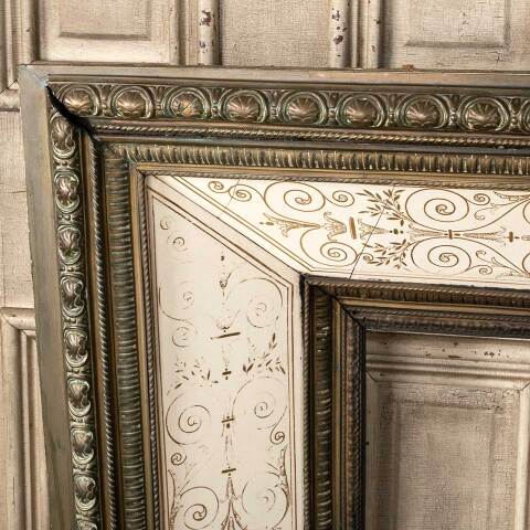 #51049 Antique Brass and Tile Fireplace Surround image 2