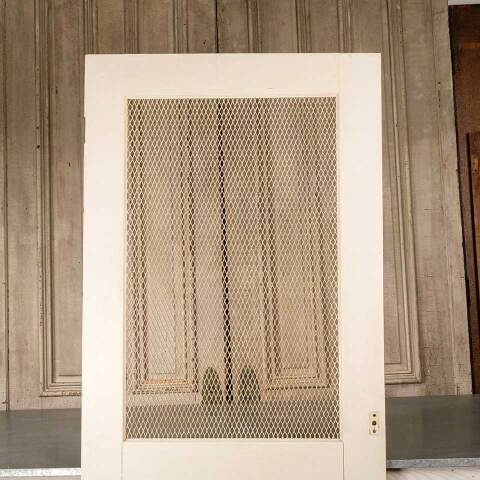 #51052 34x79 Wood Door w/ Metal Wire Screen Panel image 2