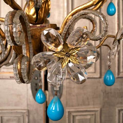 #51087 Salvaged 3 Bulb Chandelier Light Fixture image 7