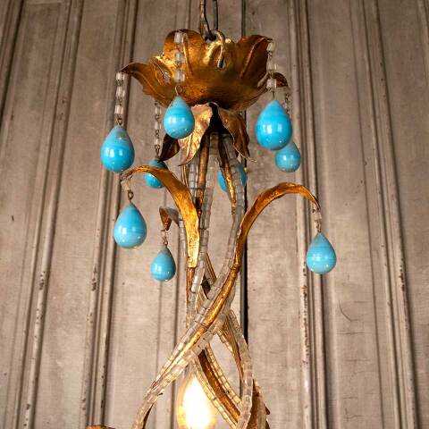 #51087 Salvaged 3 Bulb Chandelier Light Fixture image 4