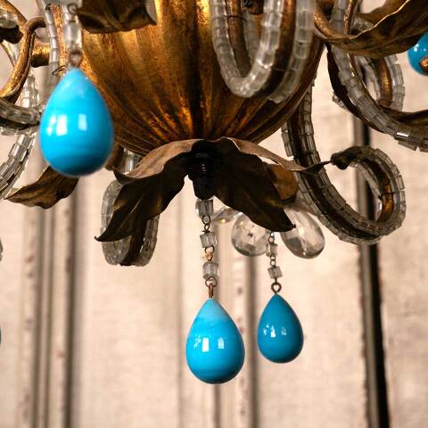 #51087 Salvaged 3 Bulb Chandelier Light Fixture image 8