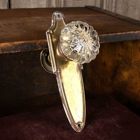 #51125 Antique Glass & Brass Closet Door Set image 2