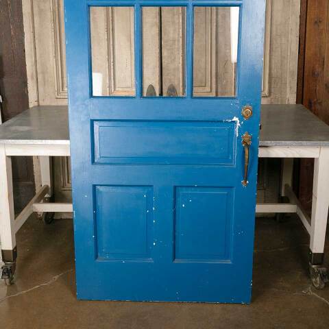 #51140 Salvaged Antique 6 Lite Wood Entry Door image 3