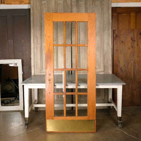 #51141 34x81 Antique 12 Lite Oak French Entry Door image 5