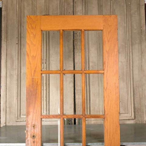 #51141 34x81 Antique 12 Lite Oak French Entry Door image 6