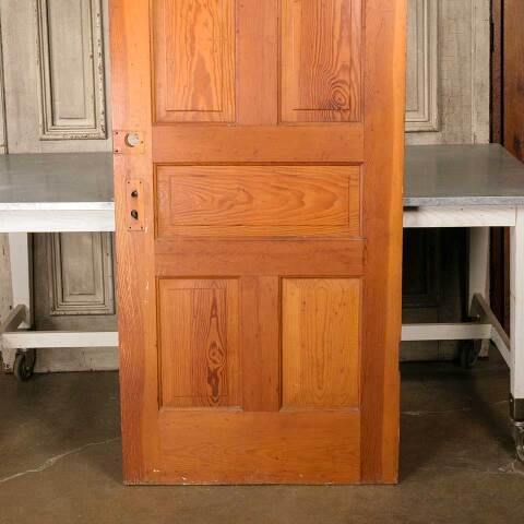 #51190 32x90 Antique 5 Panel Pine Interior Door image 7