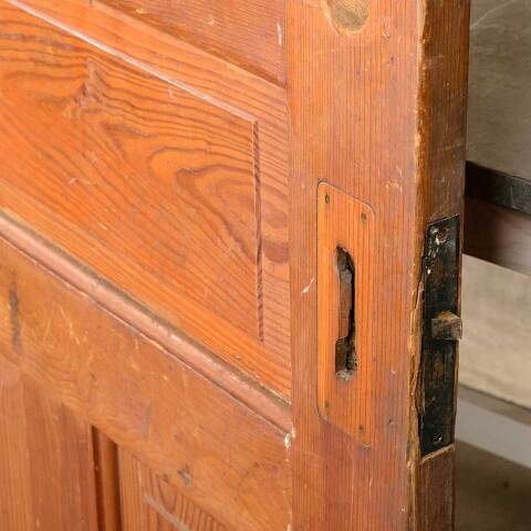 #51190 32x90 Antique 5 Panel Pine Interior Door image 4