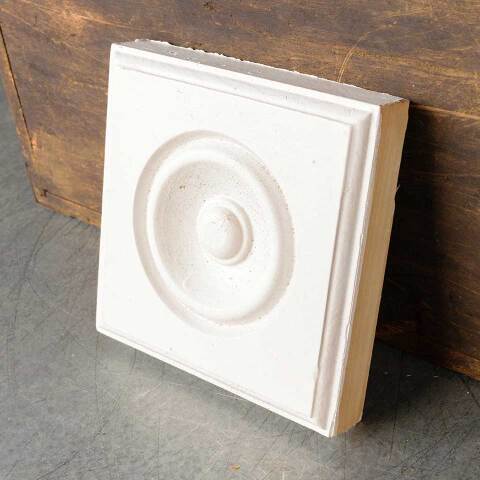 #51207 Salvaged Painted Wood Rosette Trim Block image 2