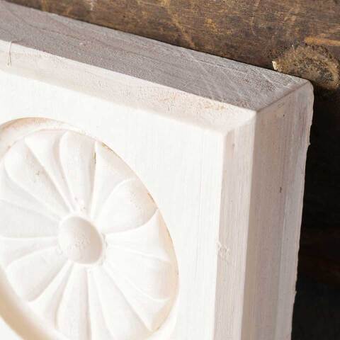#51208 Salvaged Small Wood Rosette Trim Block image 4