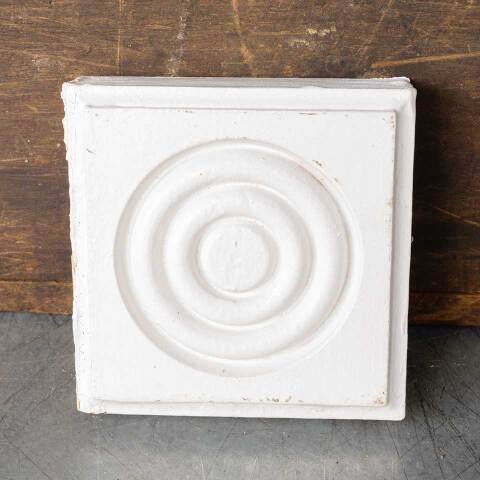 #51209 Salvaged Small Wood Rosette Trim Block image 2