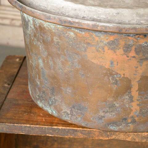 #51254 Antique Hammered Metal Pot with Lid image 4