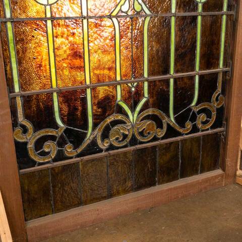 #51255 Salvaged Large Antique Stained Glass Window image 3