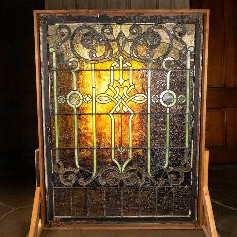 #51255 Salvaged Large Antique Stained Glass Window image 4
