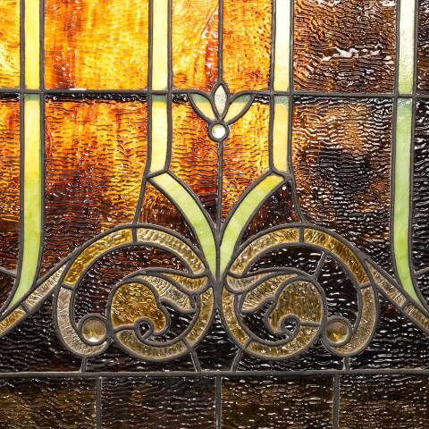 #51255 Salvaged Large Antique Stained Glass Window image 7