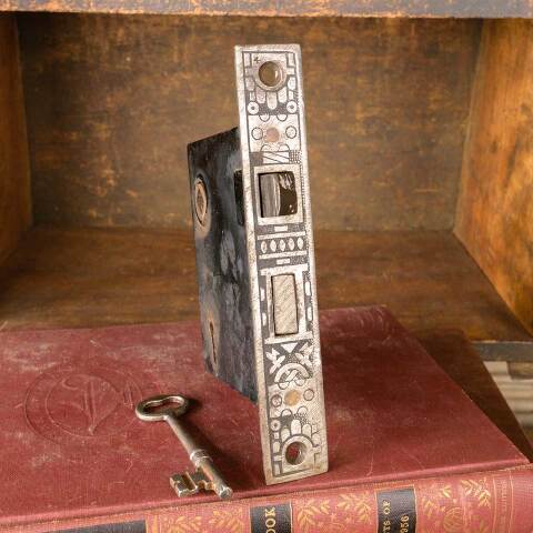 #51274 Antique Ornate Door Mortise Lock & Key image 5