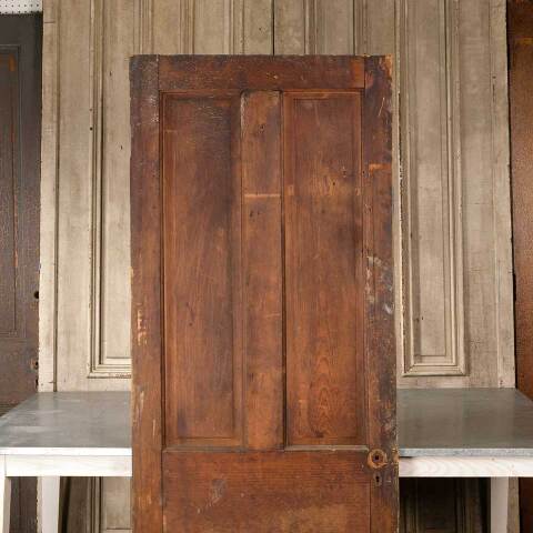 #51290 30x77 Antique 4 Panel Wood Interior Door image 2