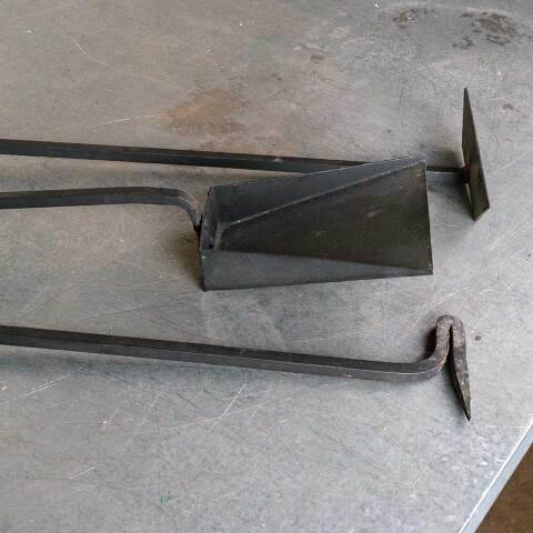 #51312 3 Piece Wall Mount Iron Fireplace Tool Set image 3